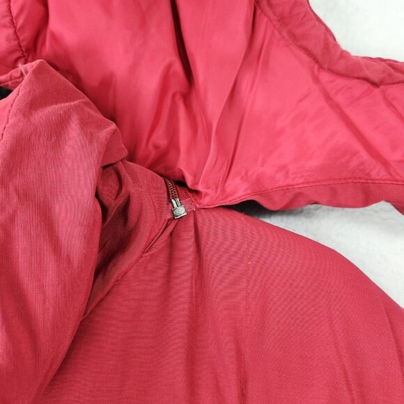 Eddie Bauer Coat Women XS Petite Red Vintage Goose Down Long Parka Hooded Winter - Picture 3 of 16